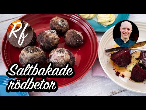 Saltbakade rödbetor som bakas med skal i grovsalt blir fylliga och saftiga. Servera som förrätt eller som grönsakstillbehör.>