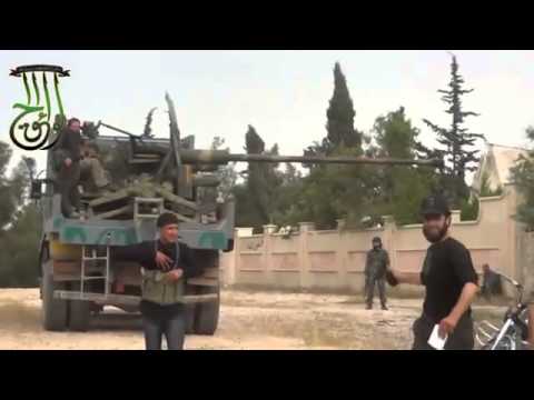 استهداف مقرات النظام في معسكر القرميد بمدفع عيار 57 من قبل لواء الحق