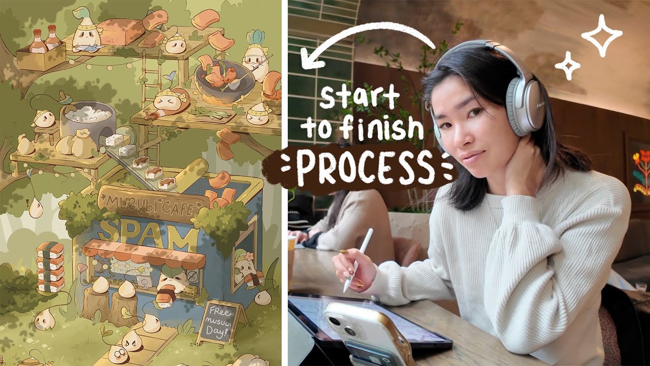 Drawing vlog 🌱 a realistic week in my life as I finish this drawing!!