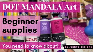 How to paint beginner dot mandala painting - DOT ART supplies, tips & examples given.