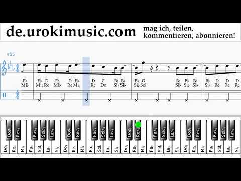 Klavier Lernen (rechte Hand) Reik ft. Ozuna, Wisin - Me Niego Tabulatur um-a995