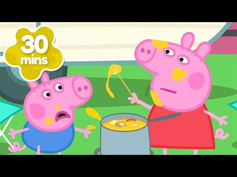 BIG Cheesy Mess! 🧀 Peppa & George's Fondue Game 🫕 | Peppa Pig Tales Episodes | 30 Minutes