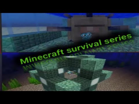 Raiding an ocean monument and activing conduit (minecraft survival series ep 13)