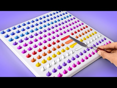 EINFACH! Wie man einen Vollmond aus Punkten in Acryl malt, FÜR ANFÄNGER || KUNST-BASTELEI! 🌊🌕