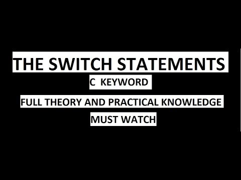 Tutorial 17 Switch Statements C Programming