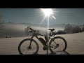 OFF-ROAD Mountain bike Landscape of Winter Snow-capped Mountains OFF-ROAD Mountain bike Landscape of Winter Snow-capped Mountains