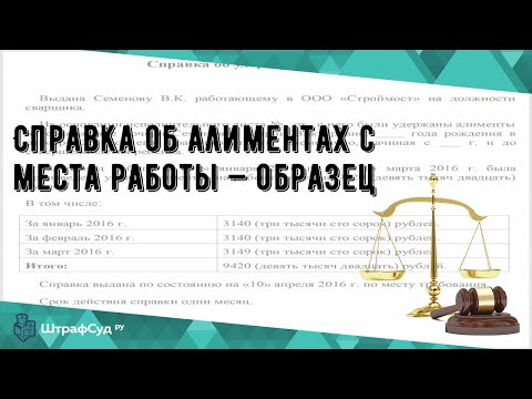 Справка об алиментах с места работы — образец