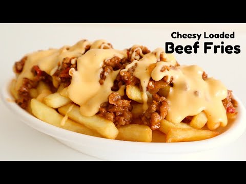 EASY CHEESY LOADED BEEF FRIES RECIPE