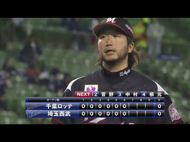 【6回裏】マリーンズ・石川 ピンチで三振を奪い相手打線を封じる‼ 2018/3/20 L-M