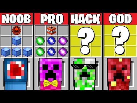 Minecraft Battle: SECRET CREEPER CRAFTING CHALLENGE ~ NOOB vs PRO vs HACKER vs GOD – Animation