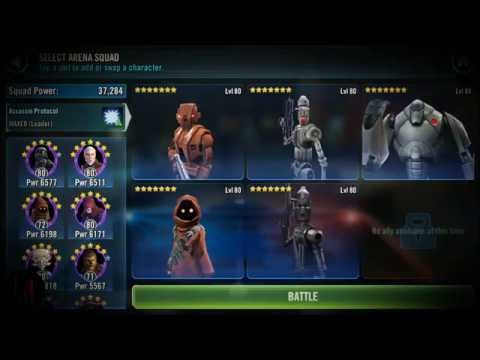 Droids versus an IG-88 led team in Star Wars Galaxy of Heroes SWGOH