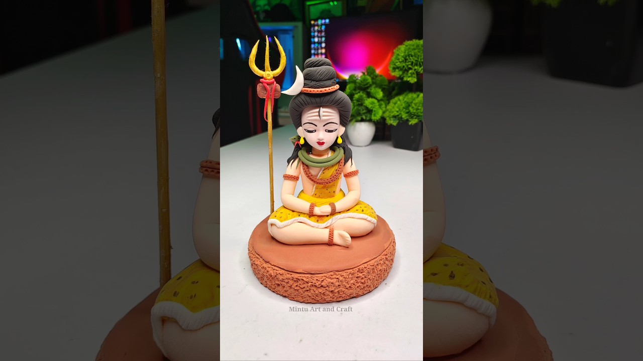 Shiv ji idol making with clay 🌸 Mahadev making 🙏 Har Har Mahadev #shorts #short #sawan