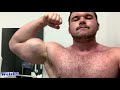Heavyweight bodybuilder pumped flex