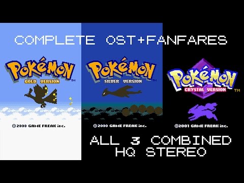 Pokemon Gold/Silver/Crystal Soundtrack HQ STEREO COMPLETE OST & FANFARES