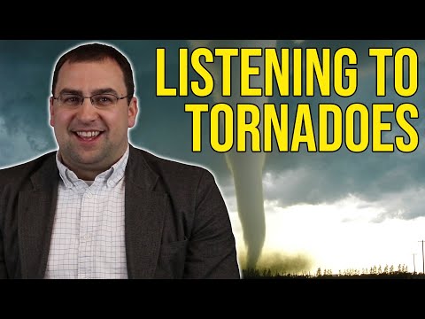 <p>Before a tornado forms the pressure drop at the centre emits a dull tone at 5-10Hz which can be detected hours before it becomes dangerous. Brian Elbing at Oklahoma State University has devised a detection system that works up to 300 miles away from the source and can predict the size and strength of the tornado before it forms, providing advanced warning for at-risk areas.</p>
