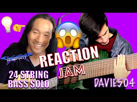 DragonForce Reaction - Davie504 24 String Bass Solo Jam with Herman Li on 8 String Abasi Guitar