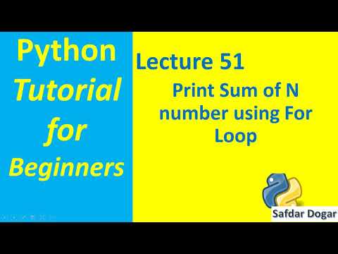 Learn Python Program Print Sum of N number using For Loop | Python ...