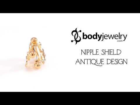 Nipple Piercing Shield Lace Swirls with Clear CZ Surgical Steel