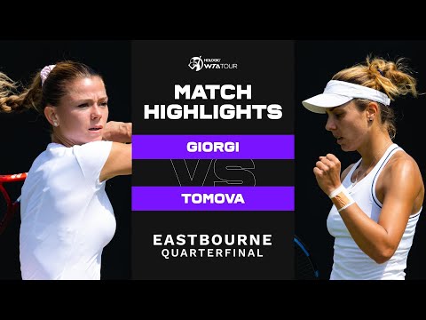 Теннис Camila Giorgi vs. Viktoriya Tomova | 2022 Eastbourne Quarterfinal | WTA Match Highlights