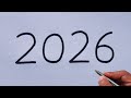 How To Convert 2026 Number Into New Year Drawing Tutorial
