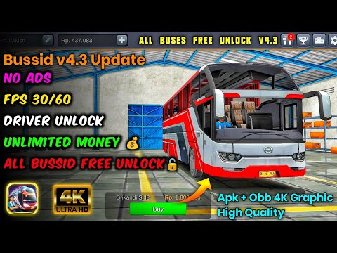 All Buses Free Unlock🔓 Apk + Obb v4.3 For Bus Simulator Indonesia  !! Unlimited Money 💰 No Ads