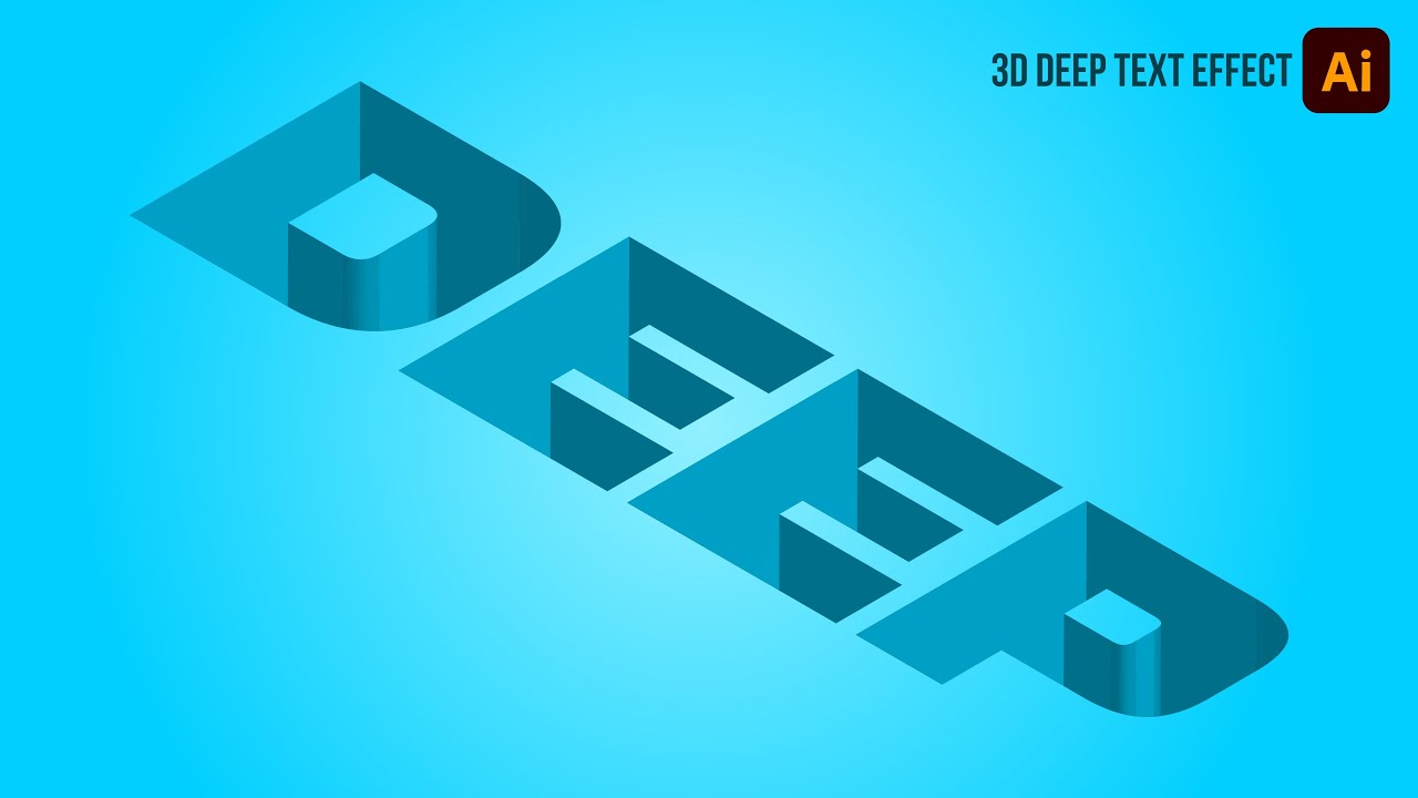 Create 3D Deep Text Effect In Adobe Illustrator | Deep Hole Text Design | Quick & Easy Tutorial