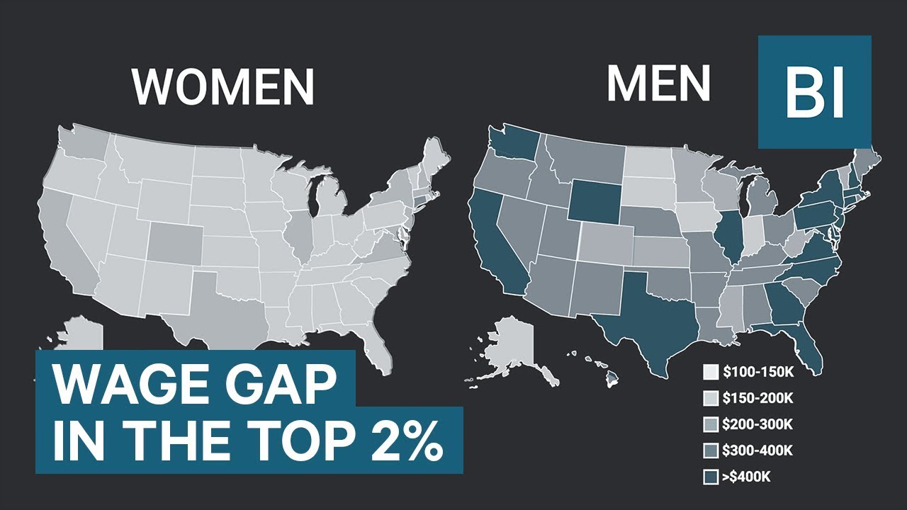 Animated map shows the staggering salary differences between the highest-paid men and women