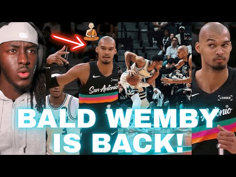 BALD WEMBY IS SCARY.. Spurs Vs. Bucks Highlights Reaction