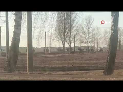 Belarus sınırında Rusya’ya ait ambulans konvoyu görüntülendi