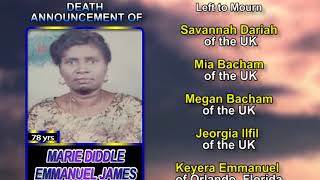Marie Diddle Emmanuel James  long