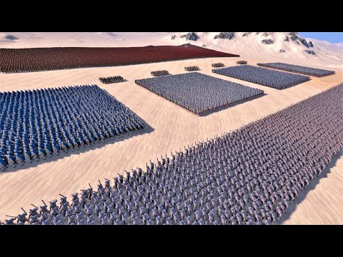 Golden Knights, Orcs, Romans & Medieval Army Allied Against Spartan Army - UEBS