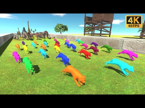 Race to eat 30 Neon Tigers - Animal Revolt Battle Simulator
