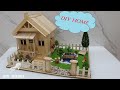 How to make a Popsicle Stick House and Garden | DIY Model