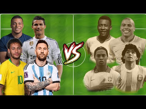 4 VS 4 Old Legends VS New Legends (Pele,Maradona,Ronaldinho,Ronaldo vs Ronaldo,Messi,Neymar,Mbappe)