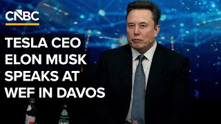 Tesla CEO Elon Musk speaks at the World Economic Forum in Davos, Switzerland — 1/22/2026
