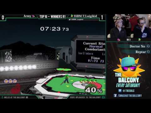Melee @ the Balcony 80 - TOP 16//Winners R1 ft. SSBM-T|Luigikid (Luigi) VS Army (Ice Climbers)