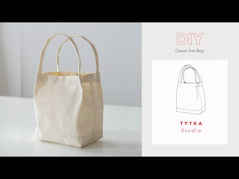 Sew this EASY TOTE BAG in 30 minutes  (tutorial + sewing pattern TYTKA Studio)