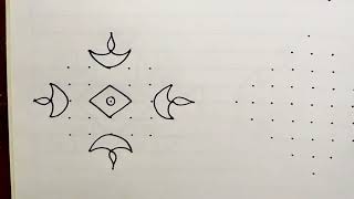 9*1 straight dots kolam designs| Simple rangoli designs| Easy dots kolam|