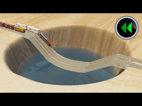 Reverse Trains vs Impossible Weird Wave Rail Tracks - BeamNg Drive