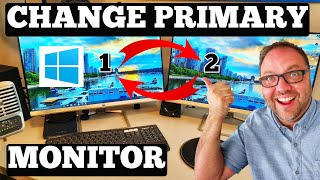 How To Change Primary Monitor Windows 10 | Monitor 1 To Monitor 2