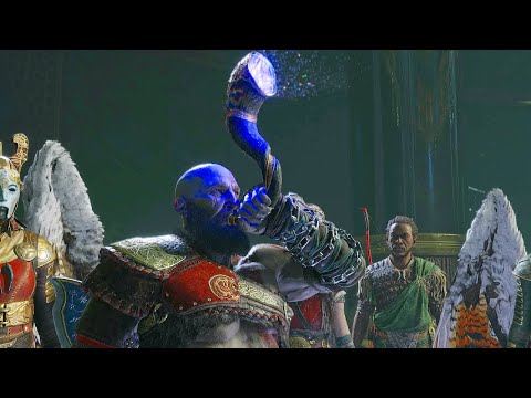 Kratos Blows Gjallarhorn and Enters Asgard