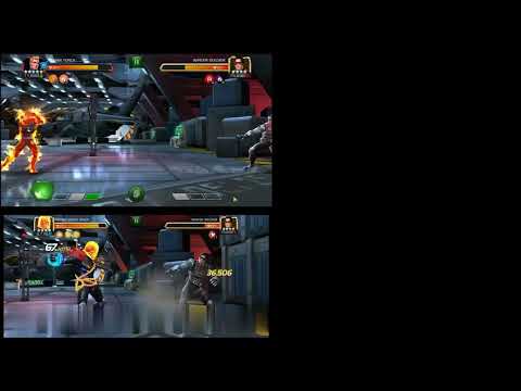5 Star Human Torch Vs 4 Star CGR Damage Comparison Against RoL Winter Soldier.