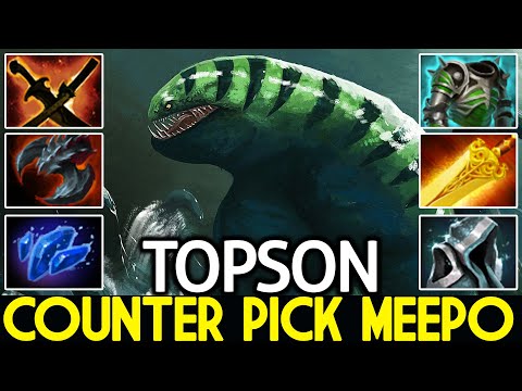 TOPSON [Tidehunter] Unexpected Mid Counter Pick Meepo Dota 2