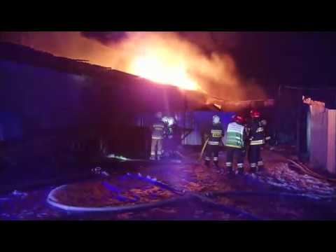 HD Pożar magazynu z chemikaliami Żywiec, ulica Stolarska