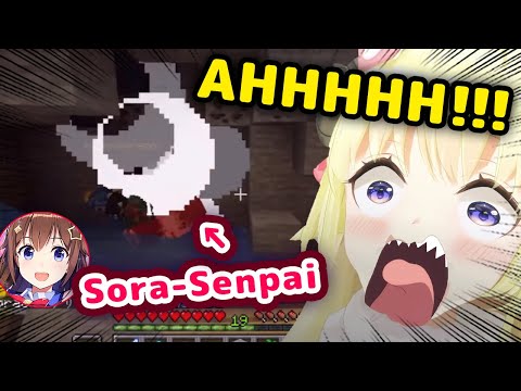 Vtube Tengoku - Watame Blows Up Sora-senpai Accidentally in Minecraft【ENG Sub/Hololive】