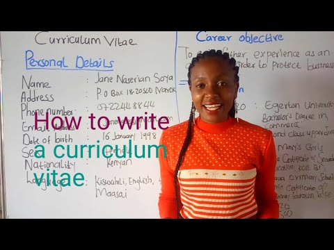 curriculum vitae/ How to write a CV/ KCSE functional writing
