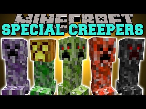 PopularMMOs - Minecraft: SPECIAL CREEPERS (4 FACED CREEPER, JUMPING CREEPER, BABY CREEPER, & MORE!) Mod Showcase