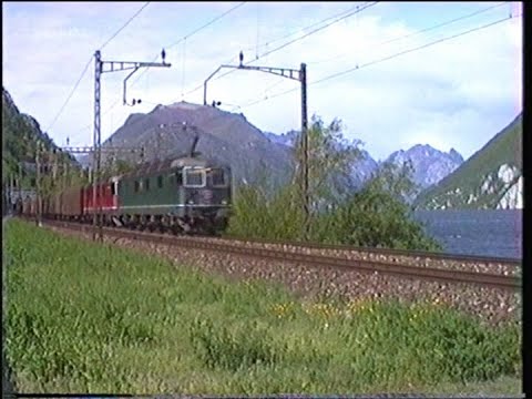 SBB CFF FFS - Transiti in località Melide - ( Linea Chiasso-Lugano- Bellinzona) - Primavera 1992