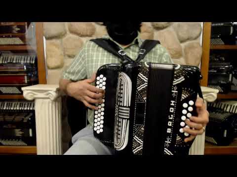 3900 - Decorated Black Power Tone Baloh Diatonic Button Accordion CFBb MMM 40 11 $1299