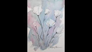 How To Paint Dreamy Watercolor Flowers In 6 Minutes?#floraart #watercolorwonders